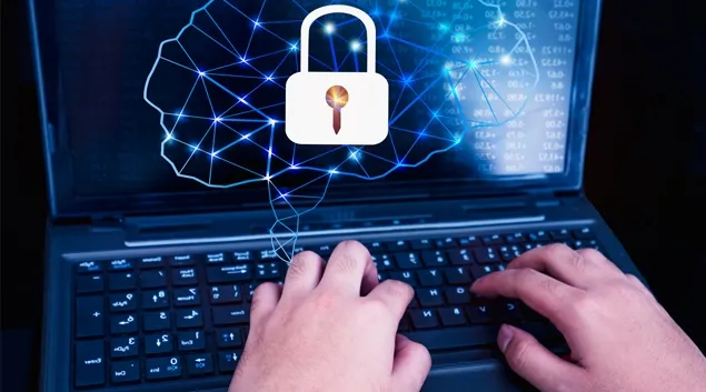 Laptop with padlock icon