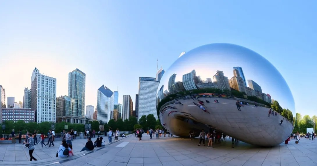 The "bean" statue in Chicago