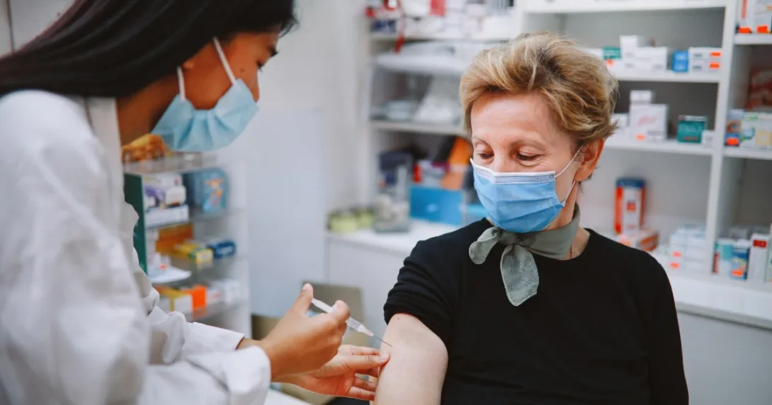 Patient receiving vaccine