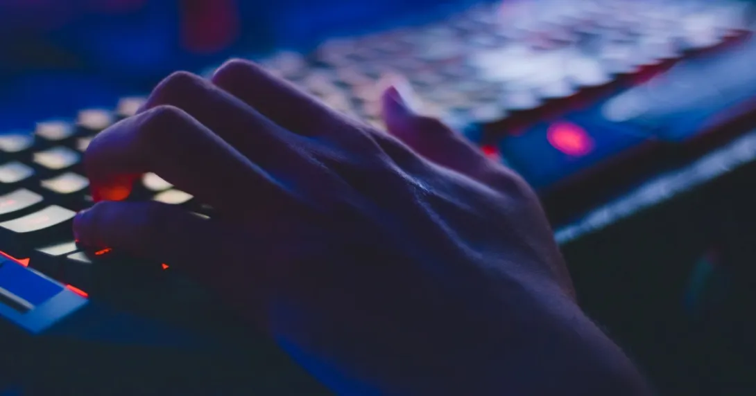 Hacker hand on keyboard Hacker hand on keyboard