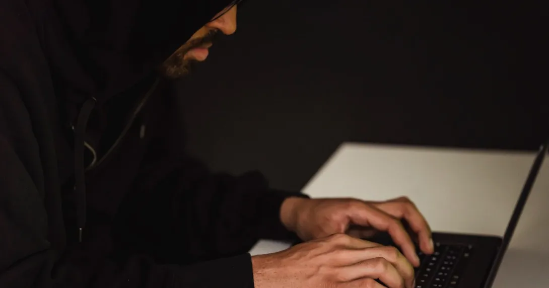 A hacker at a keyboard