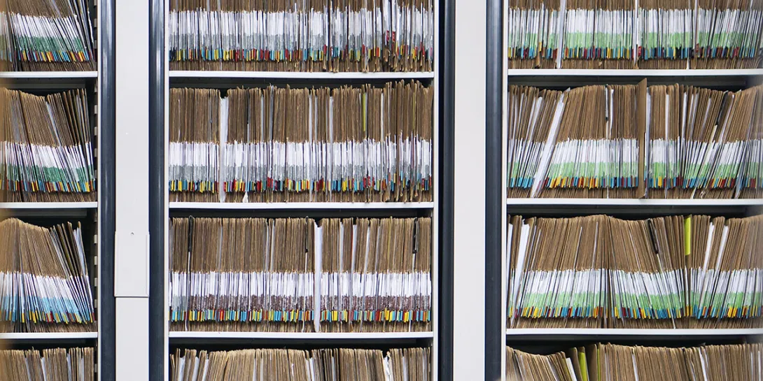 Paper medical record files