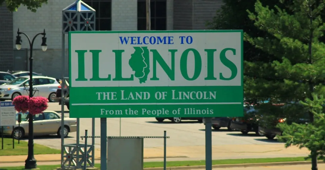 A "Welcome to Illinois" sign