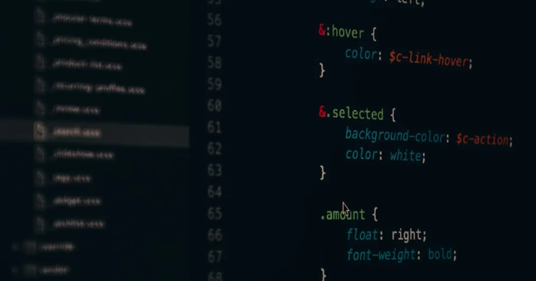 Code scrolling on a computer screen