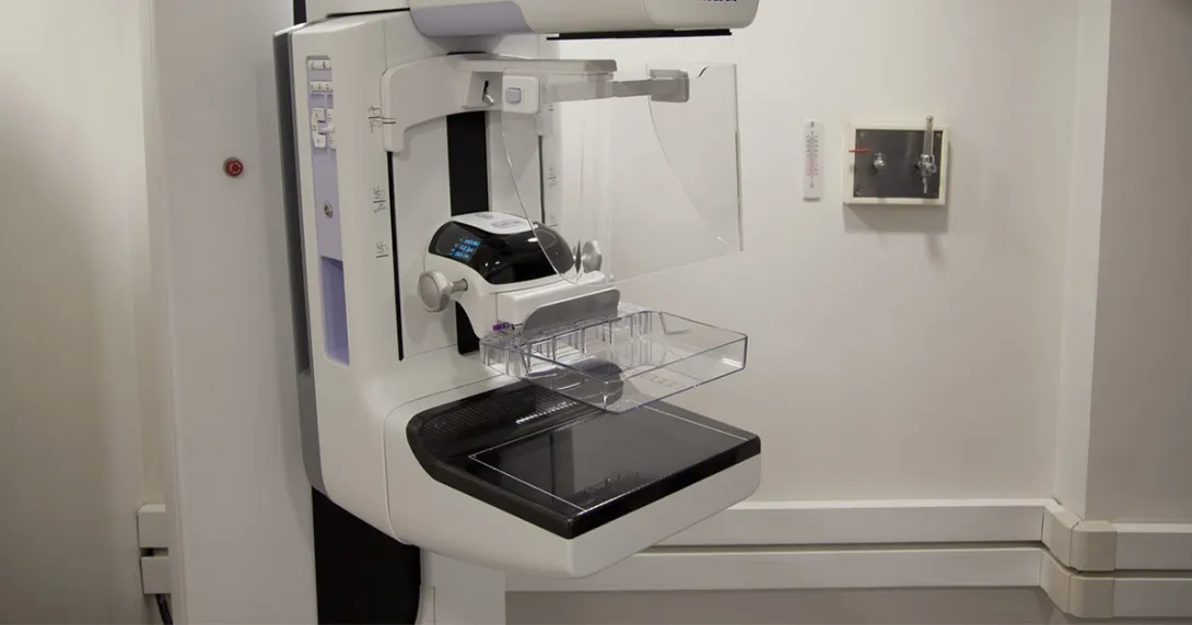 Mammography machine ready to screen a patient Mammography machine ready to screen a patient