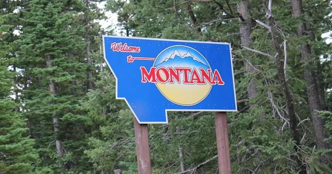 A Montana welcome sign