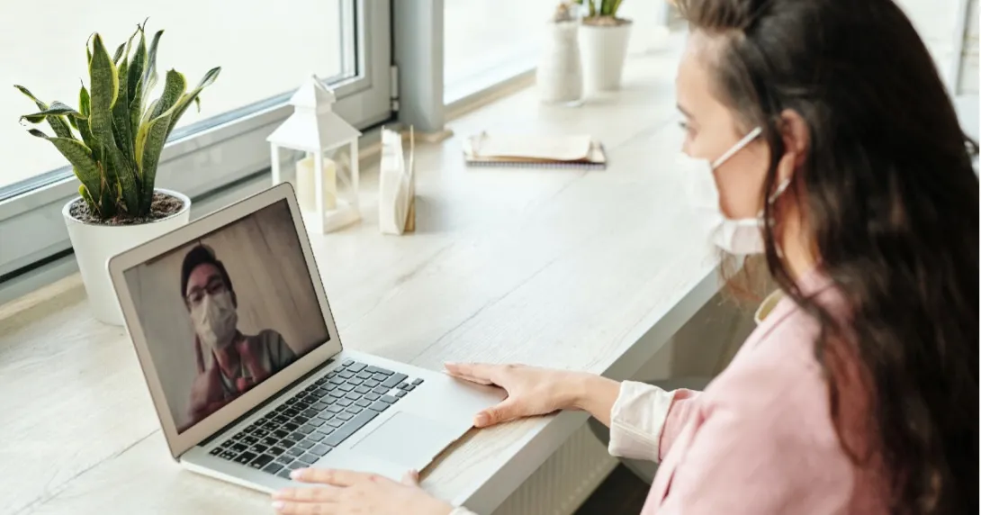 A person on a video call
