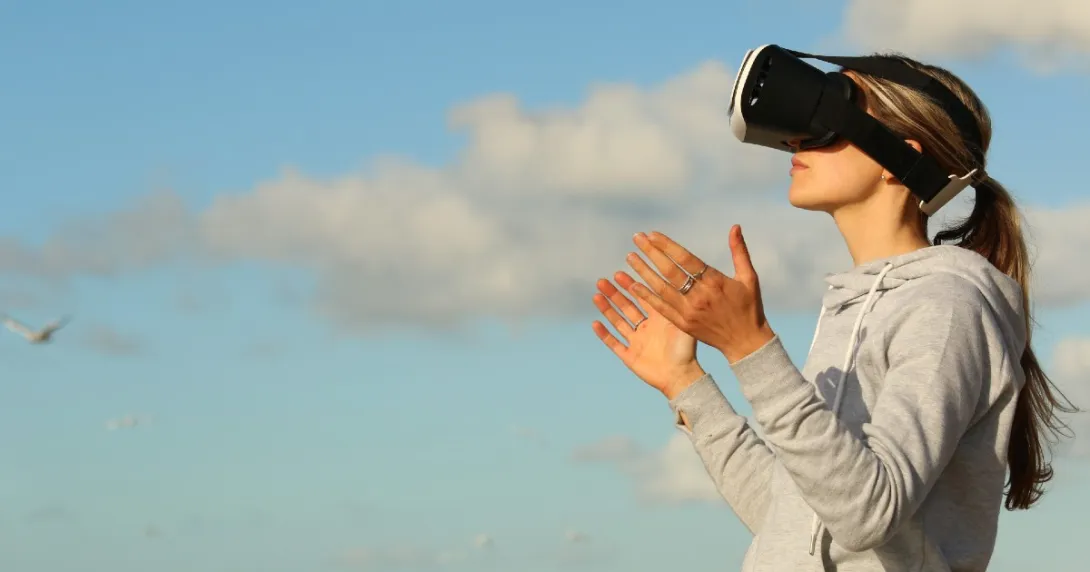 A person using a VR headset