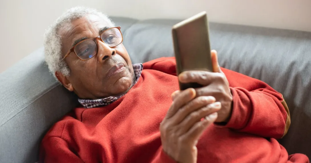 A patient video chatting