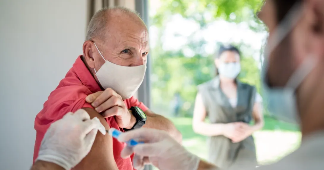 A person getting vaccinated