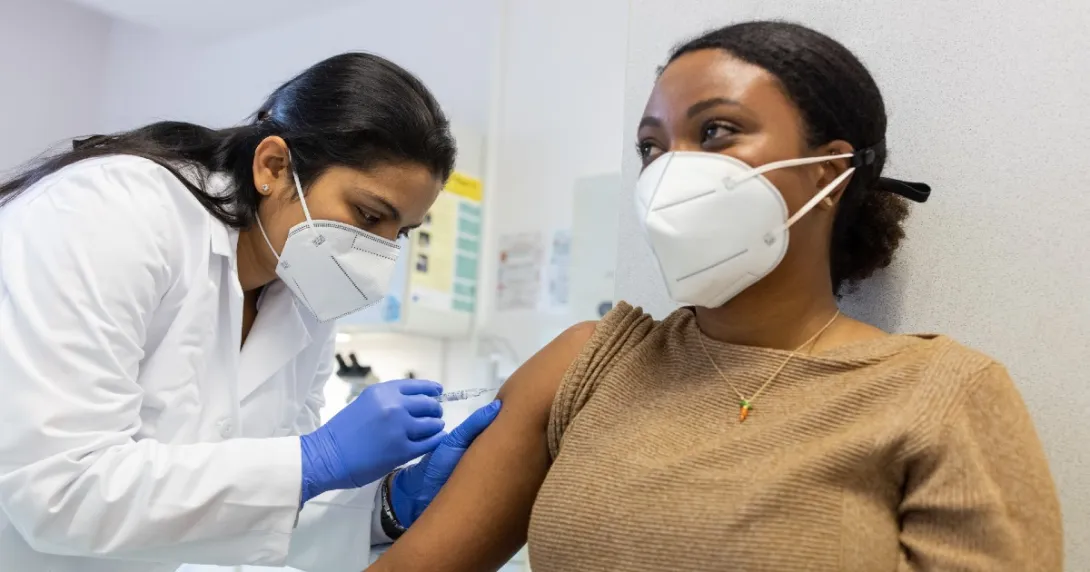 Person getting vaccinated