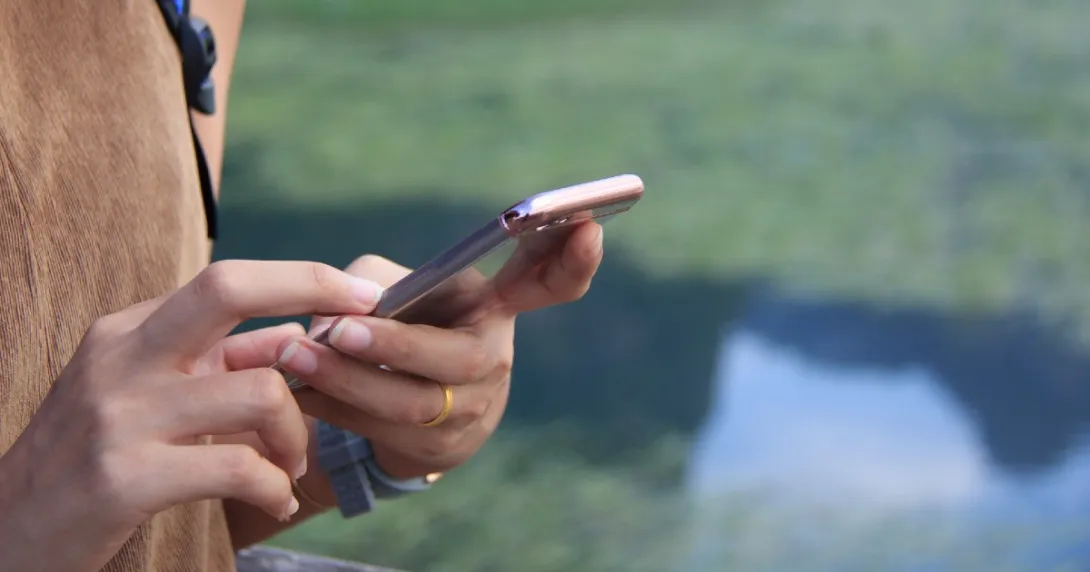 A person holding a phone