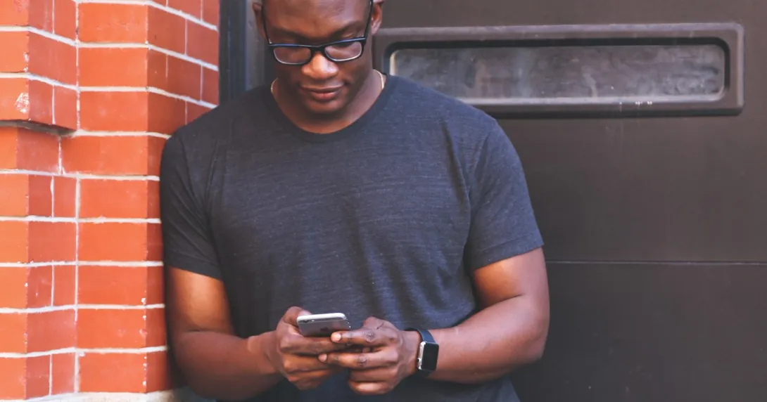 A person using an iPhone