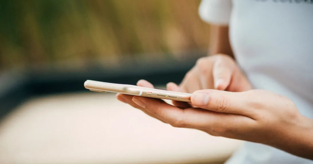A person on their phone