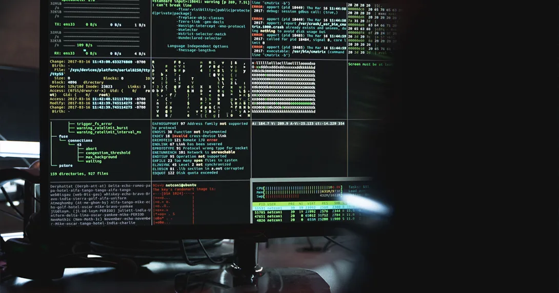 A monitor screen with data