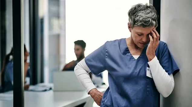 Depressed healthcare worker