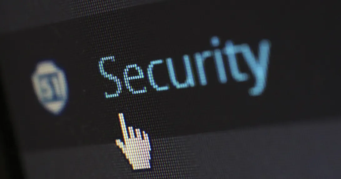 The word "security" next to a cursor