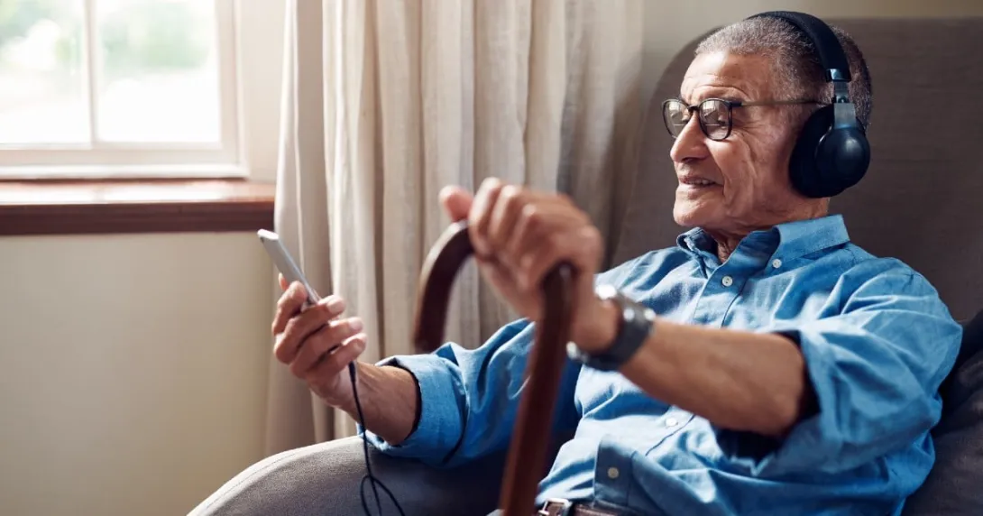 A patient on a telehealth visit