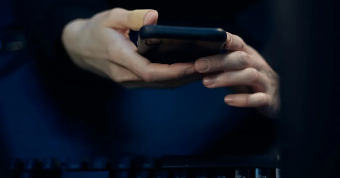 A person holding a phone