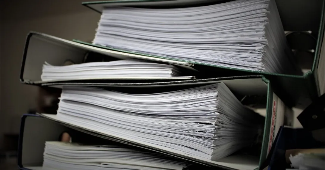 Stack of binders