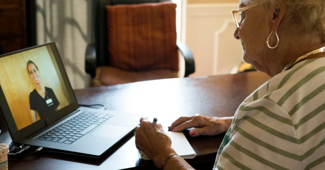 A patient speaking to a doctor on telehealth