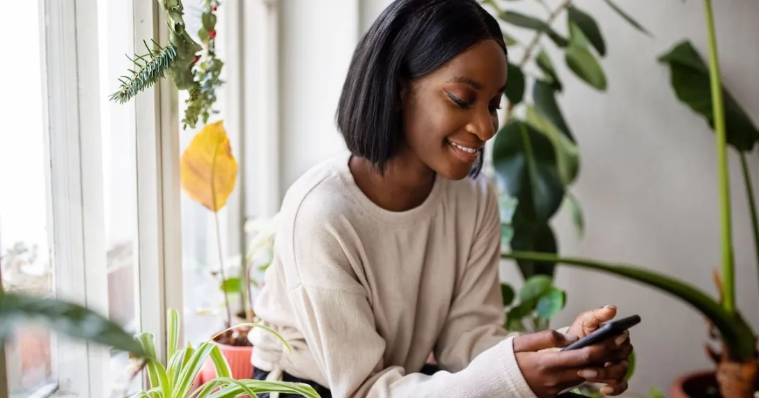 Person using a smartphone