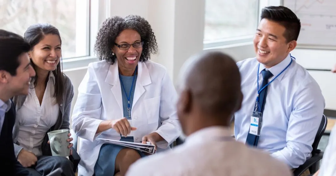 Healthcare workers in a meeting Healthcare workers in a meeting