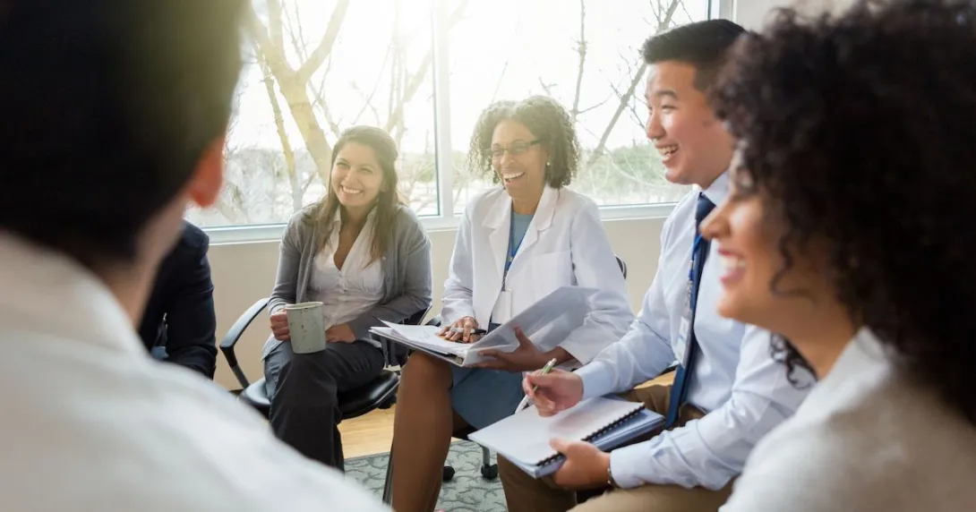 Hospital administrators discuss among themselves