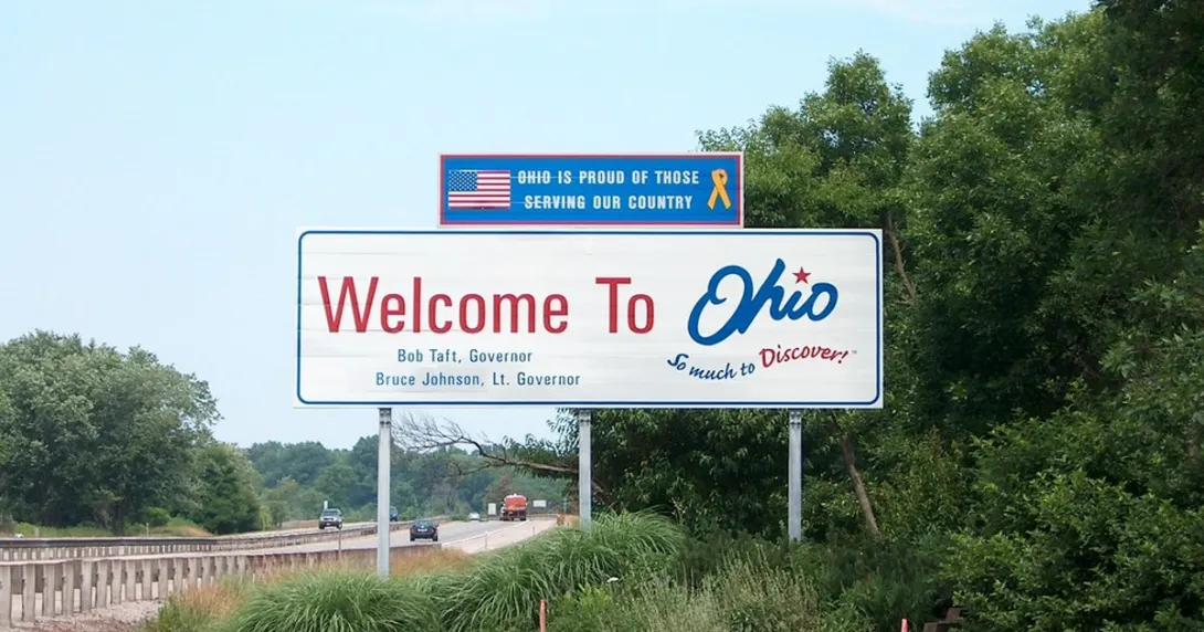 Welcome to Ohio sign