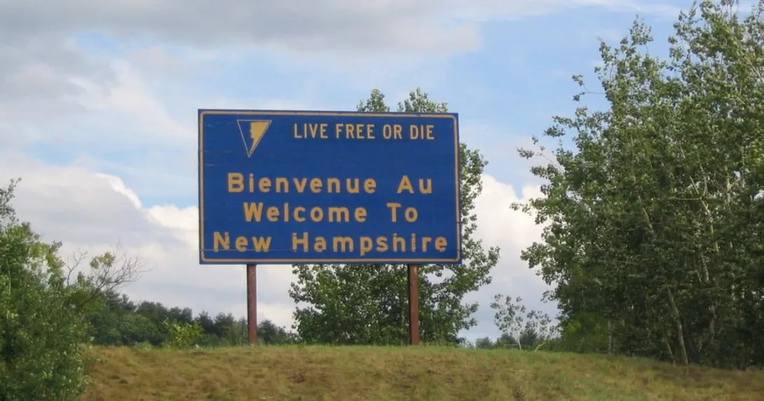 Welcome to New Hampshire sign