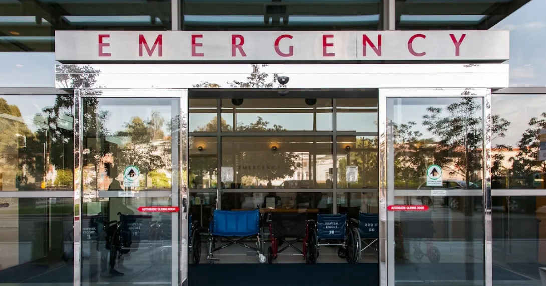 Entrance to a hospital's emergency department
