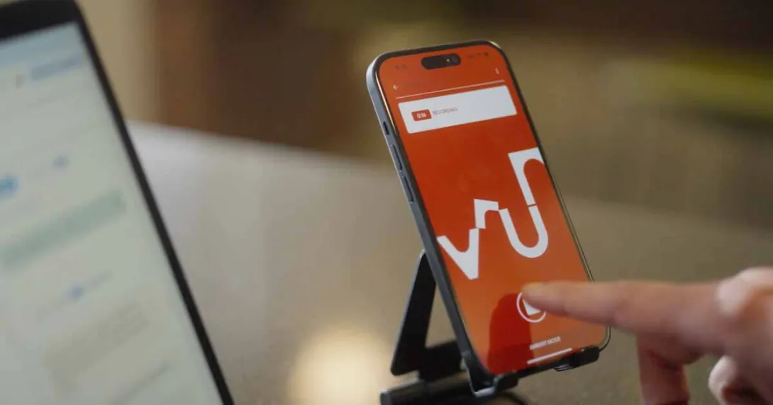 Person using a smartphone app Person using a smartphone app