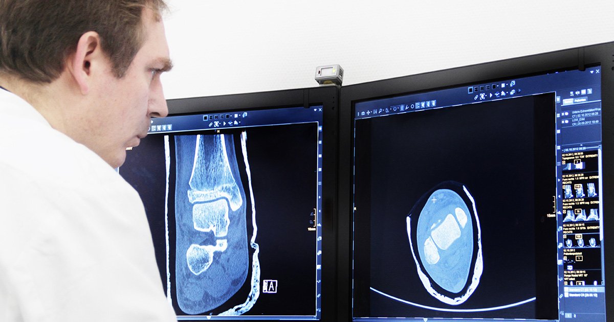Radiologist at PACS station
