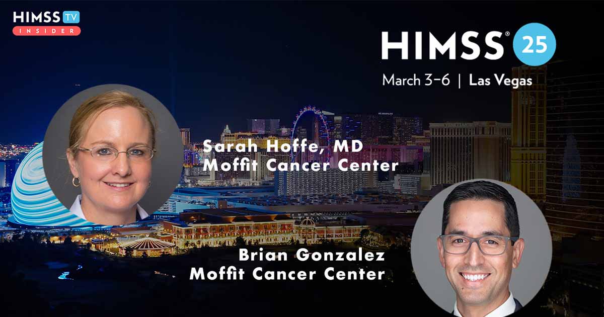 Dr. Sarah Hoffe and Brian Gonzalez at Moffitt Cancer Center_Las Vegas skyline Photo by halbergman/E+/Getty Images