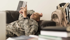 Soldier using a tablet