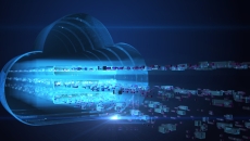 Cloud computing data streams appear in the outline of a cloud