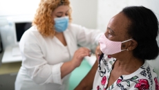 A person getting vaccinated