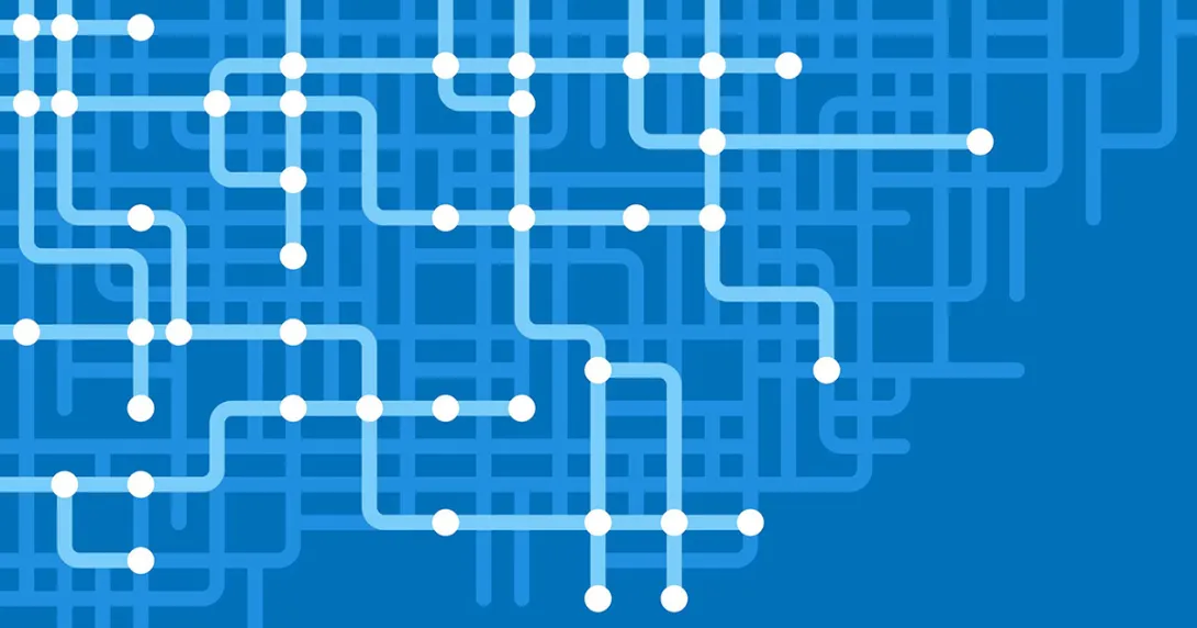 Cloud cybersecurity Abstract of lines and curves intersecting at dots
