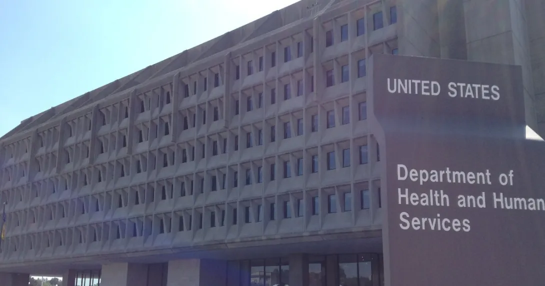 HHS building and signage
